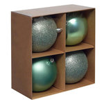 ATMOSPHERA Lot de 4 Boules de Noël  Jokli  10cm Vert Amande