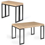 ID MARKET Table console extensible TORONTO 6 personnes 140 cm design industriel