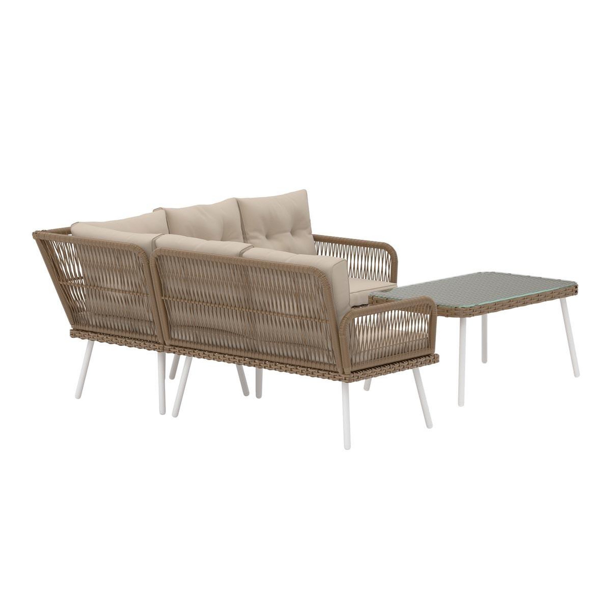 Voir la diapositive 3 : Paris Prix Salon d'angle de jardin  ibiza  168cm beige
