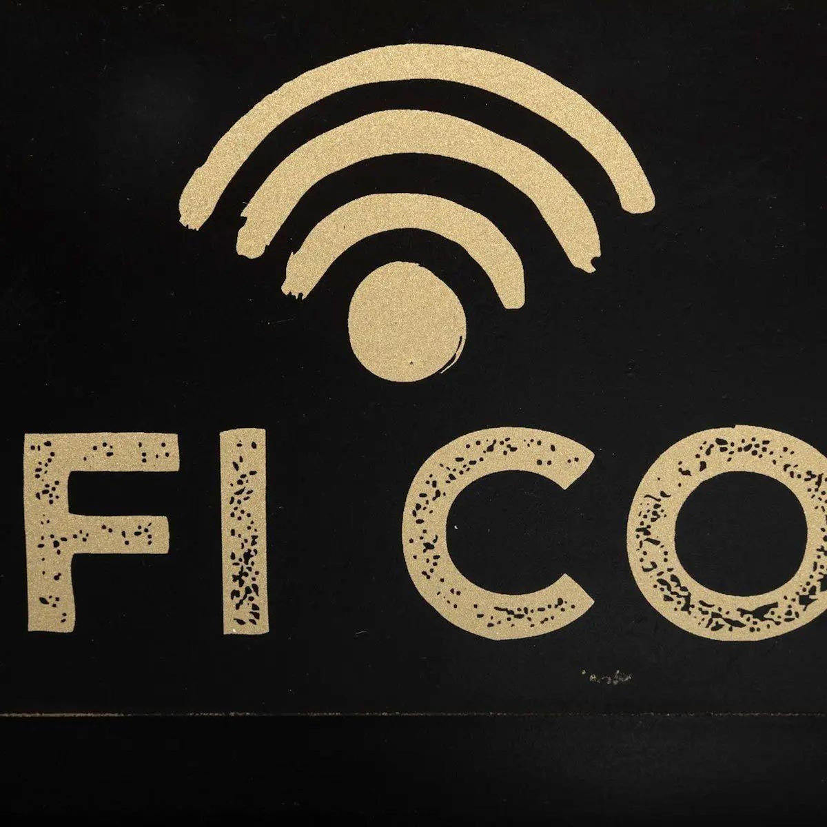 ATMOSPHERA Plaque de Porte Déco  Wifi Code  35cm Noir