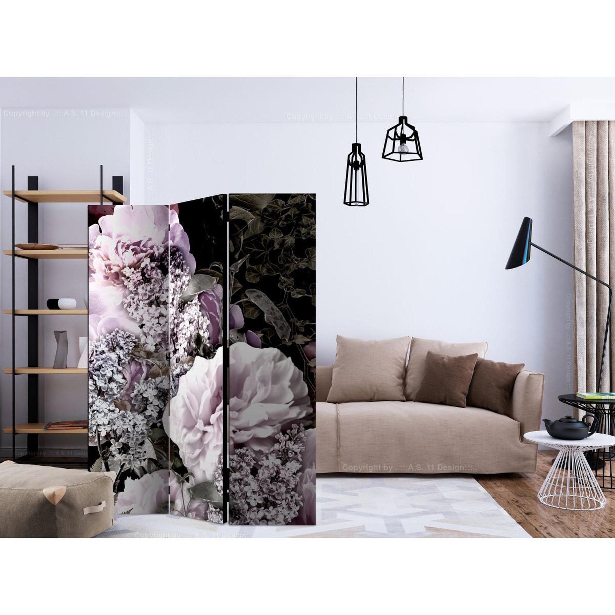 Voir la diapositive 2 : Paris Prix Paravent 3 volets  vintage garden  135x172cm