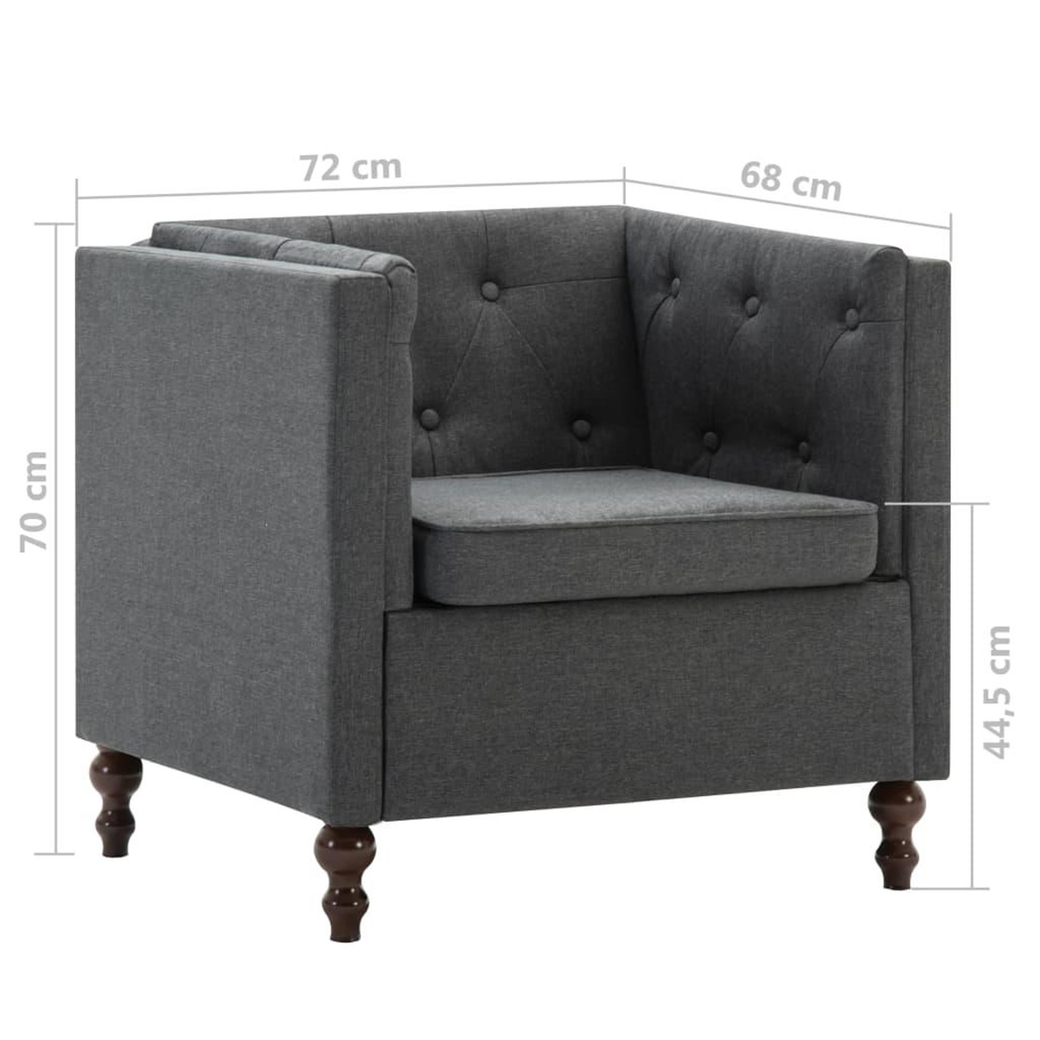 Voir la diapositive 6 : VIDAXL Fauteuil gris fonce tissu