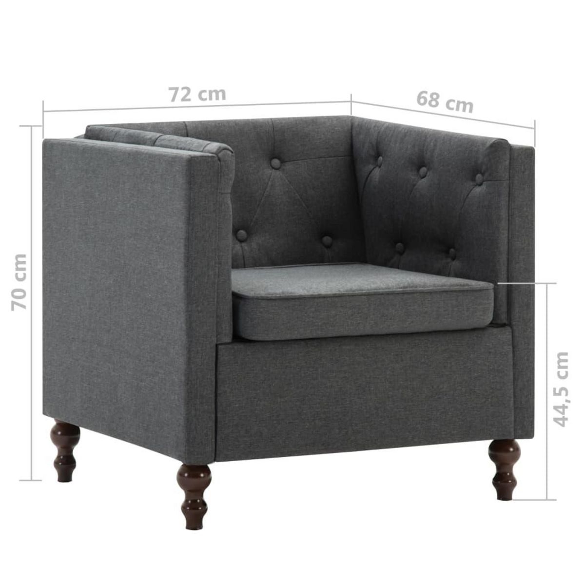 VIDAXL Fauteuil gris fonce tissu
