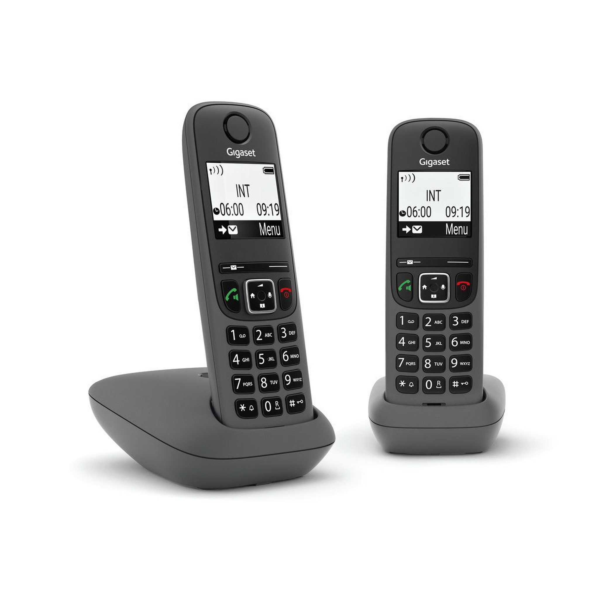 GIGASET TÉLÉPHONE SANS FIL DOUBLE GIGASET AS490 DUO MAINS LIBRES NOIR