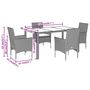 Voir la diapositive 6 : VIDAXL Ensemble a manger de jardin et coussins 5 pcs noir rotin acacia