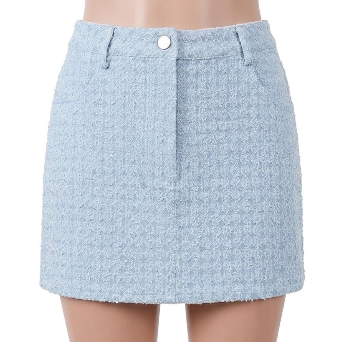 Pieces Jupe Courte Bleu Femme Pieces Denim Skirt