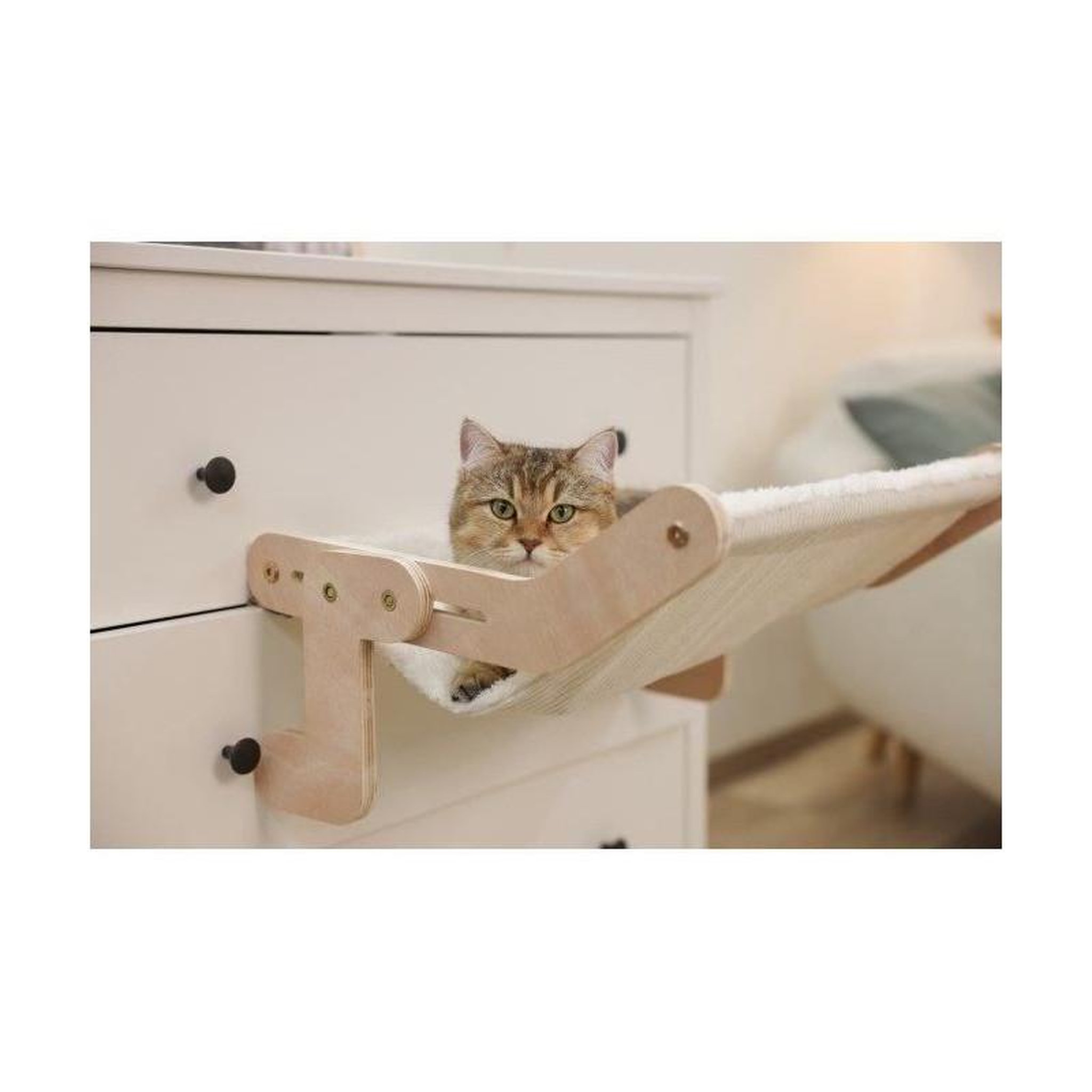Voir la diapositive 2 : KERBL Hamac pour chats - KERBL - NAP - 42,5 x 47 cm - Bois massif - Surface réversible