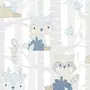 Noordwand Noordwand Papier peint Mondo baby Forest Animals Blanc et bleu