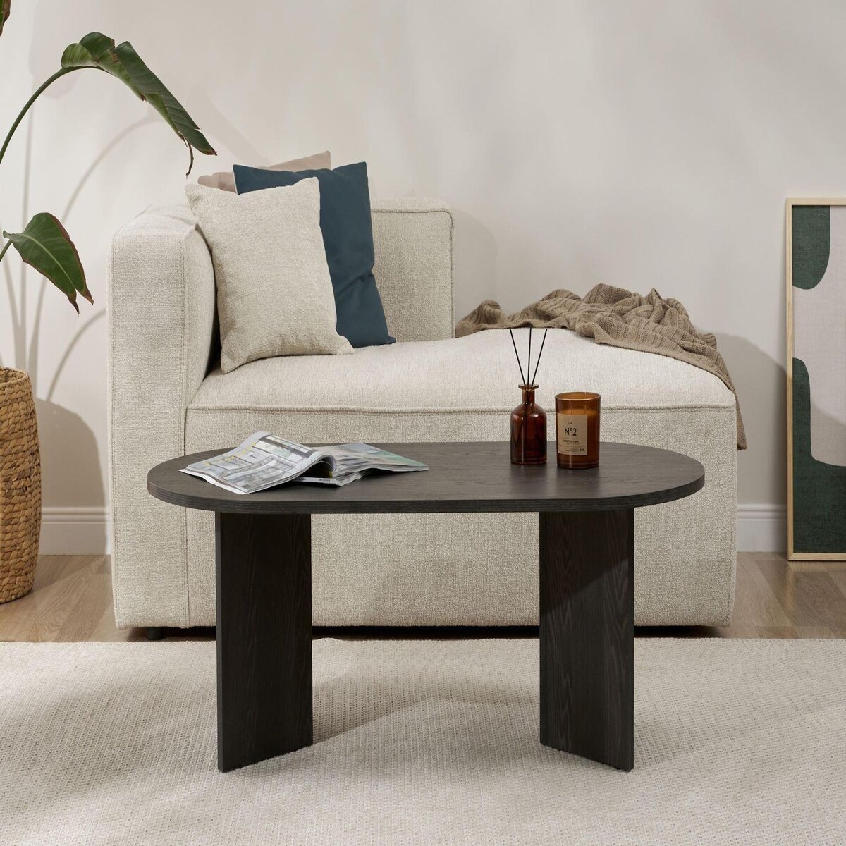 Habitat et Jardin Table basse en bois  Sable  - 60 x 119 x 40 cm - Lumière Noire