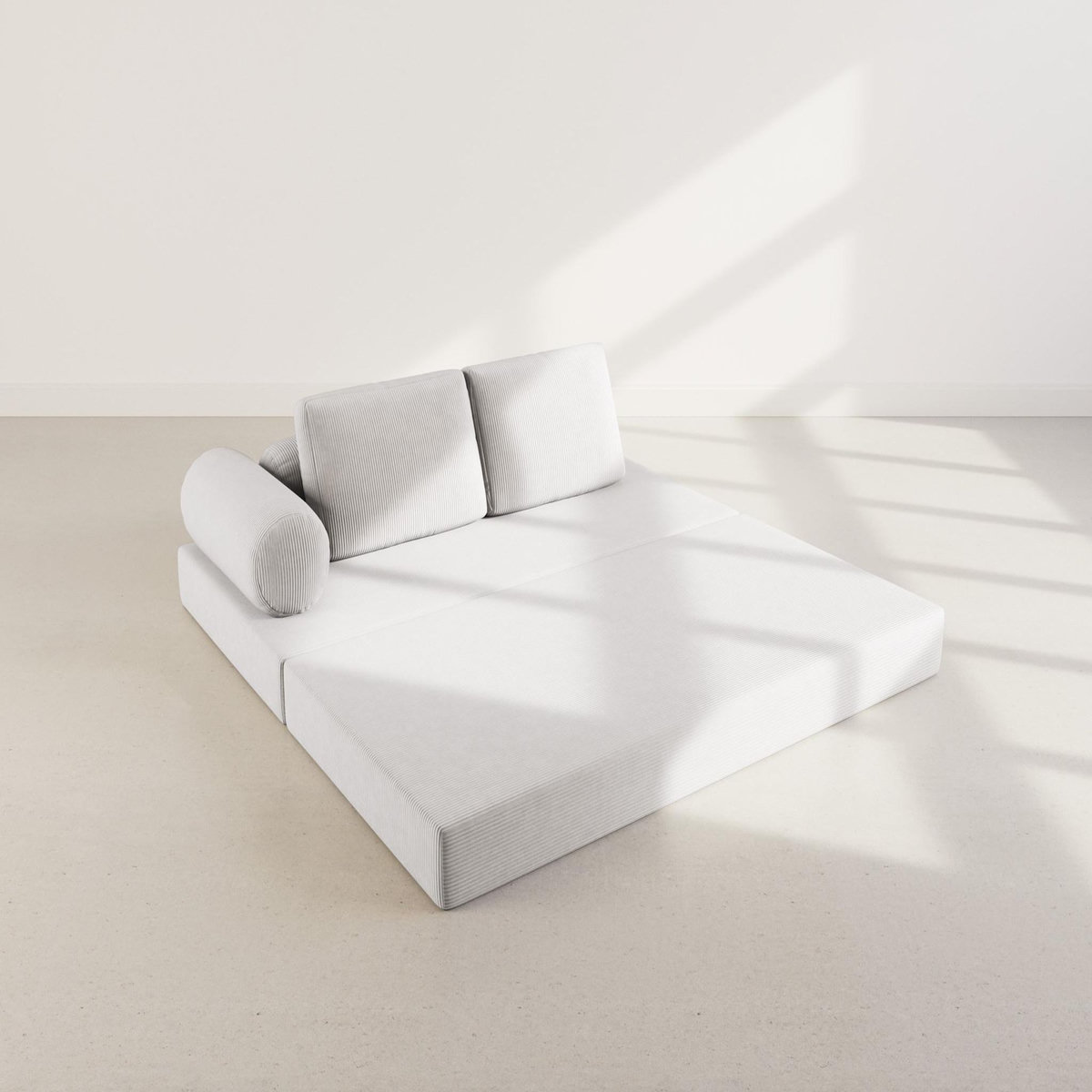 LISA DESIGN Lonny - canapé 3 places convertible en velours côtelé