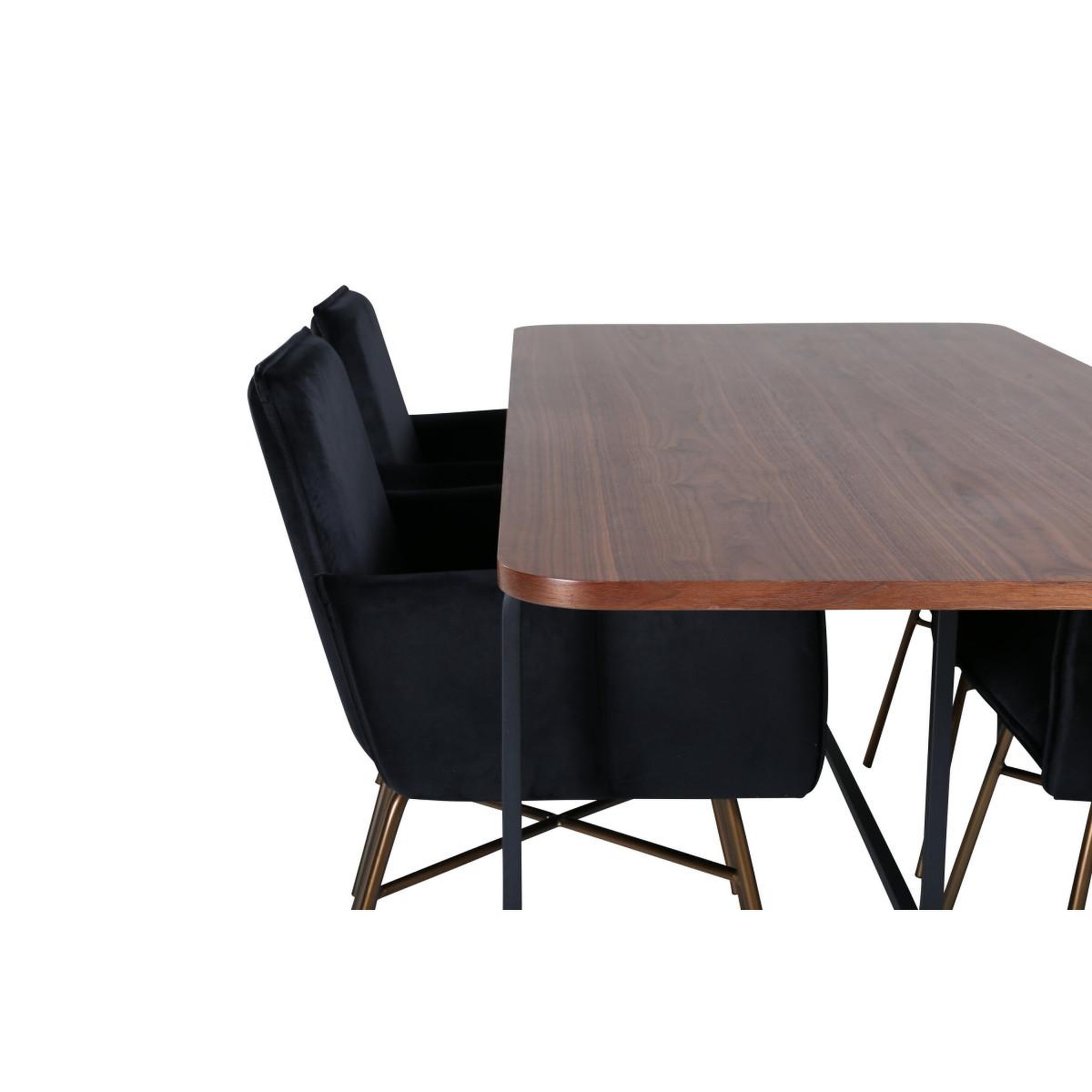 Voir la diapositive 3 : Paris Prix Ensemble table à manger & 4 chaises  uno & petra  200cm noir & marron