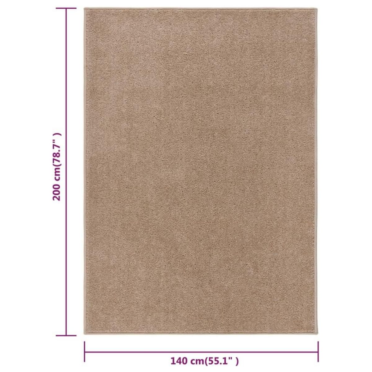 VIDAXL Tapis a poils courts 140x200 cm Marron