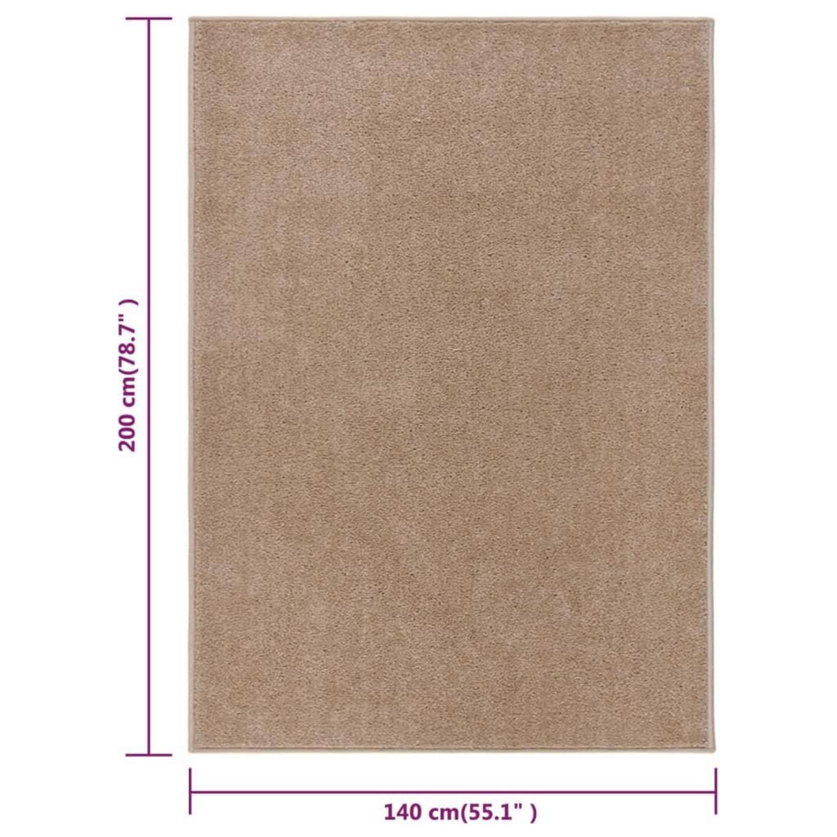VIDAXL Tapis a poils courts 140x200 cm Marron