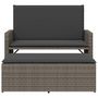 Voir la diapositive 5 : VIDAXL Banc de jardin avec coussins et repose-pied gris resine tressee