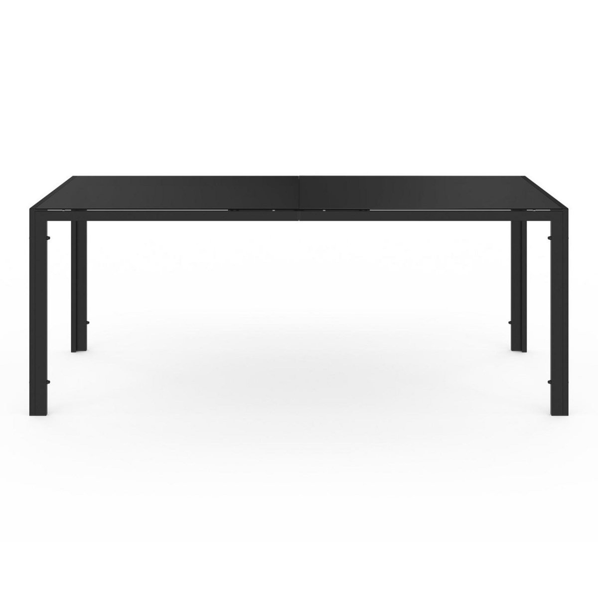 ID MARKET Salon de jardin MADRID table 190 CM et 8 chaises empilables noires