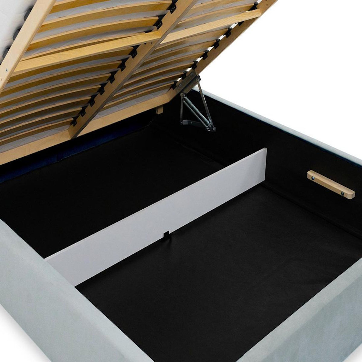 BEST MOBILIER John - lit coffre - 140x200 cm - en velours - sommier inclus