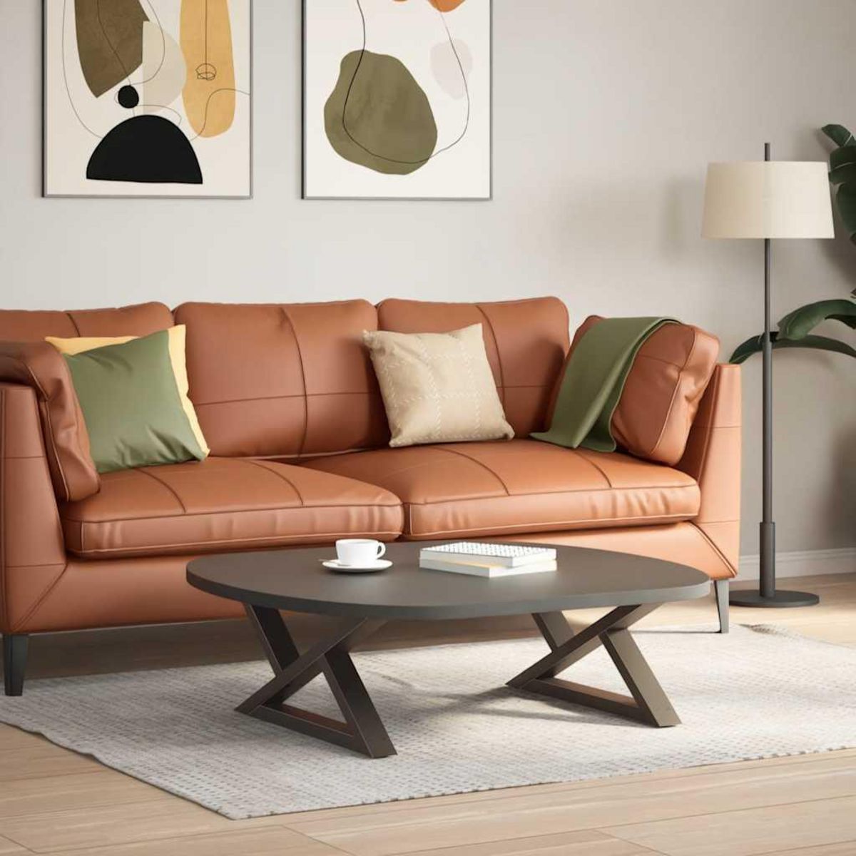 VIDAXL Pieds de table basse 2 pcs acier naturel 70x(30-31,3) cm acier