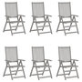 Voir la diapositive 2 : VIDAXL Chaises inclinables de jardin lot de 6 et coussins Bois acacia