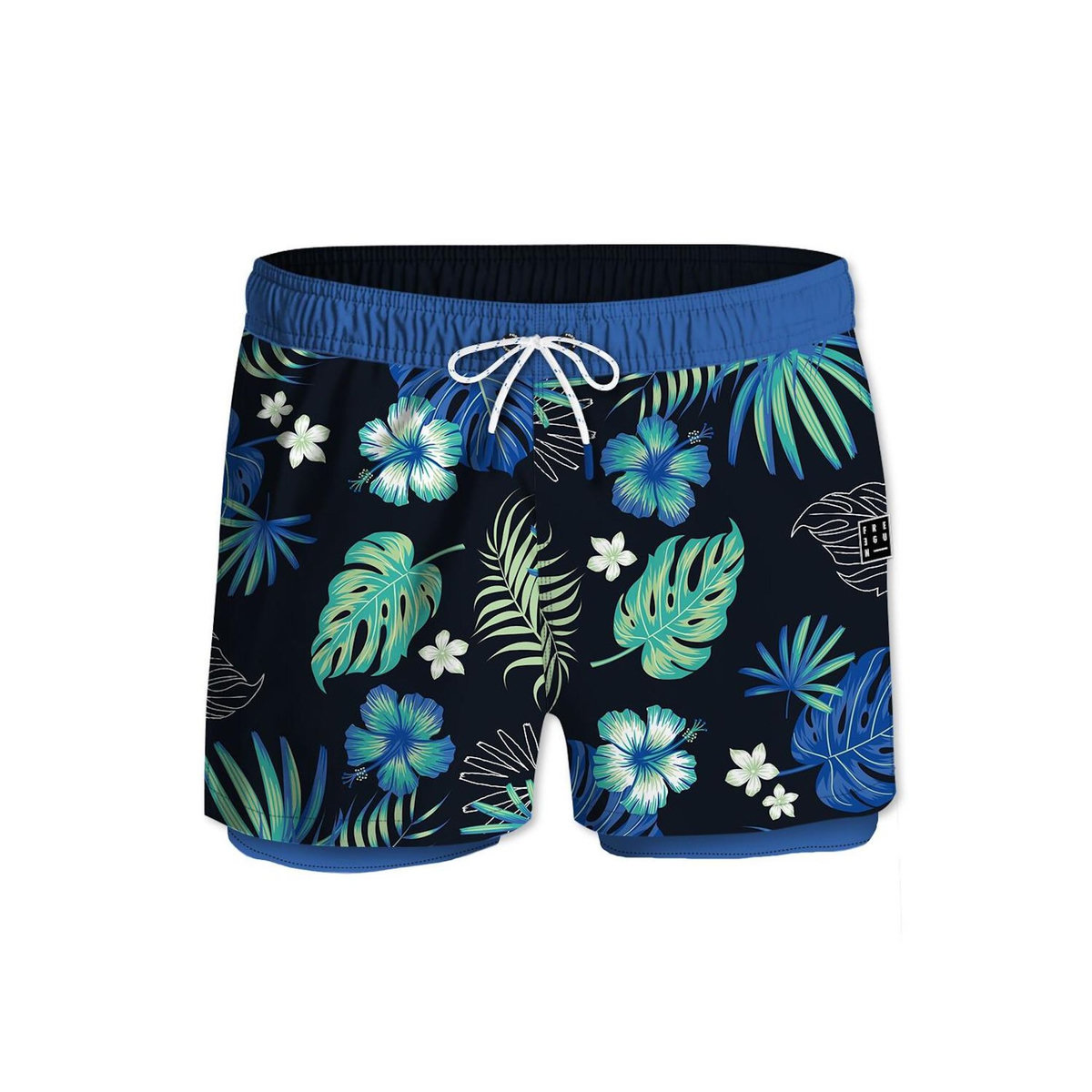 FREEGUN Short de bain avec moulant long dessous Fluo