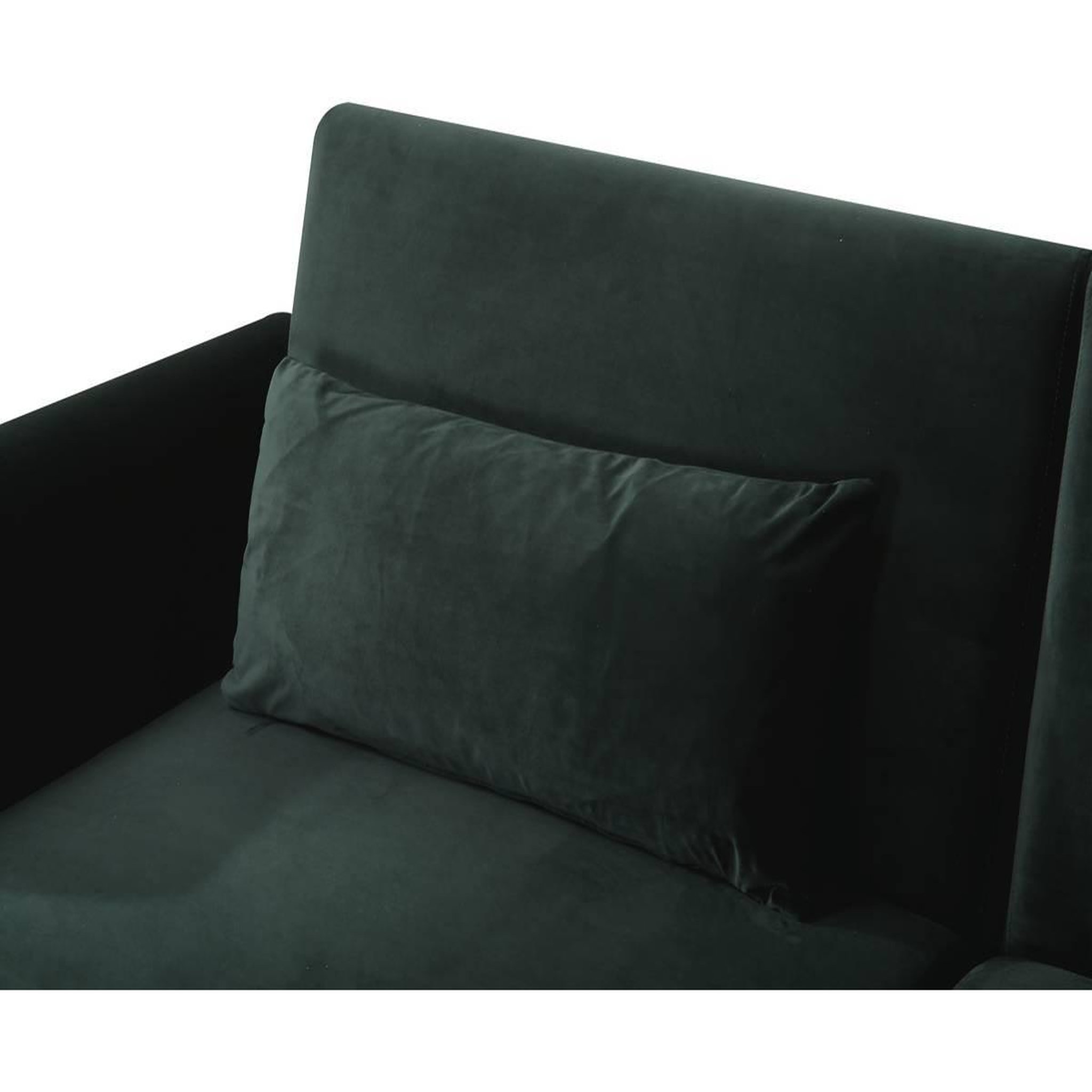 Voir la diapositive 4 : Habitat et Jardin Canapé Clic Clac en velours  Donia  - 203 x 81 x 83 cm - 3 places - Vert foncé