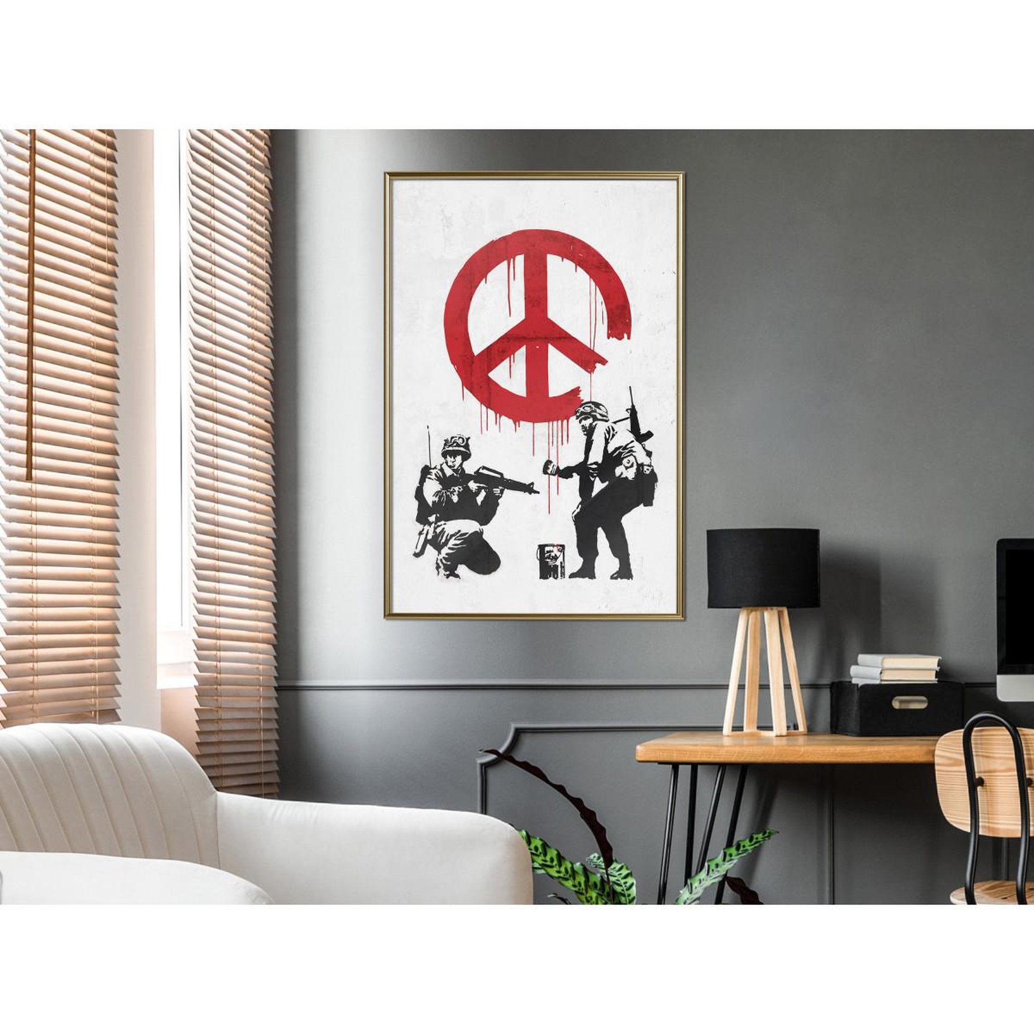 Voir la diapositive 2 : Paris Prix Affiche Murale Encadrée  Banksy CND Soldiers II