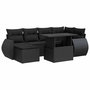 Voir la diapositive 2 : VIDAXL Salon de jardin 7 pcs avec coussins noir resine tressee