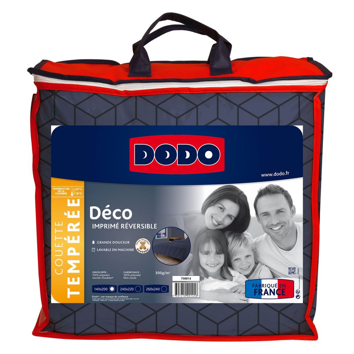 DODO Couette tempérée imprimé réversible DÉCO 300 g/m²
