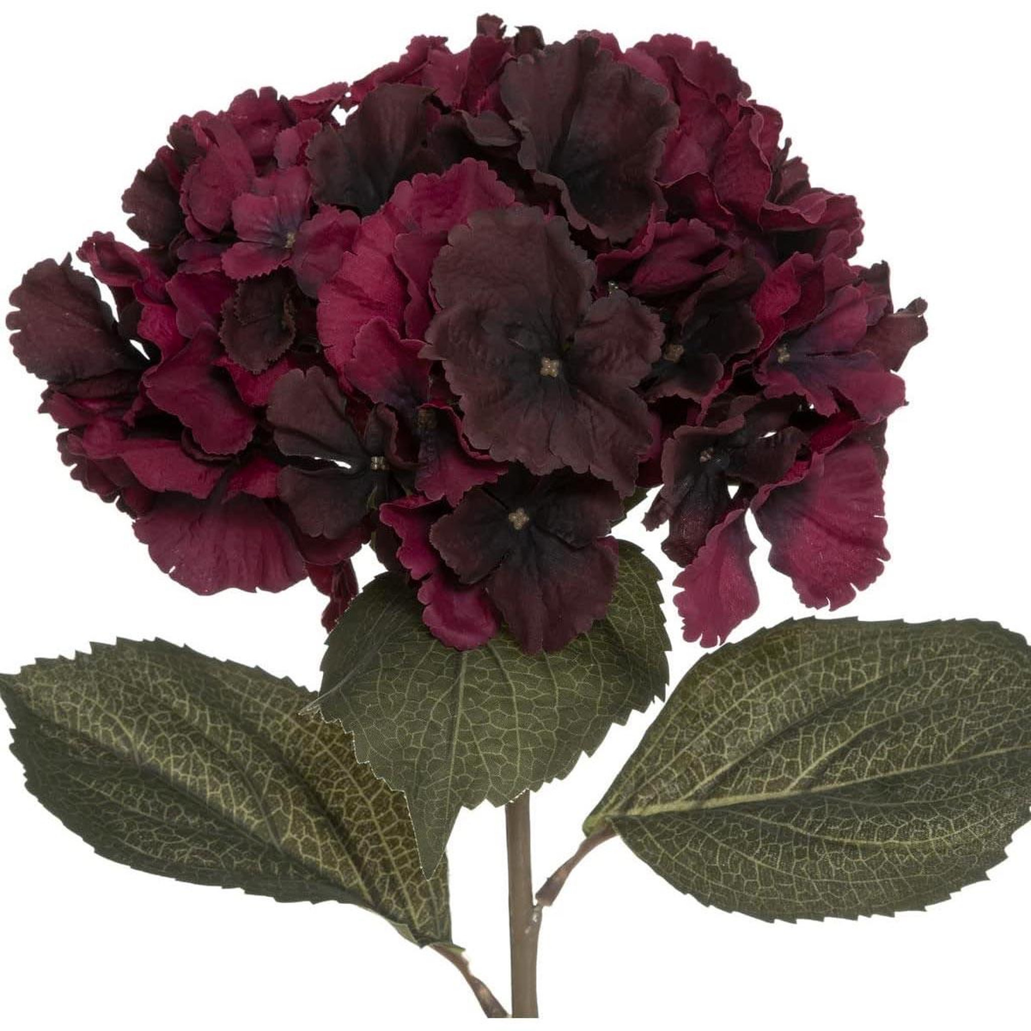 Voir la diapositive 2 : ATMOSPHERA Fleur artificielle  hortensia  83cm rouge foncé