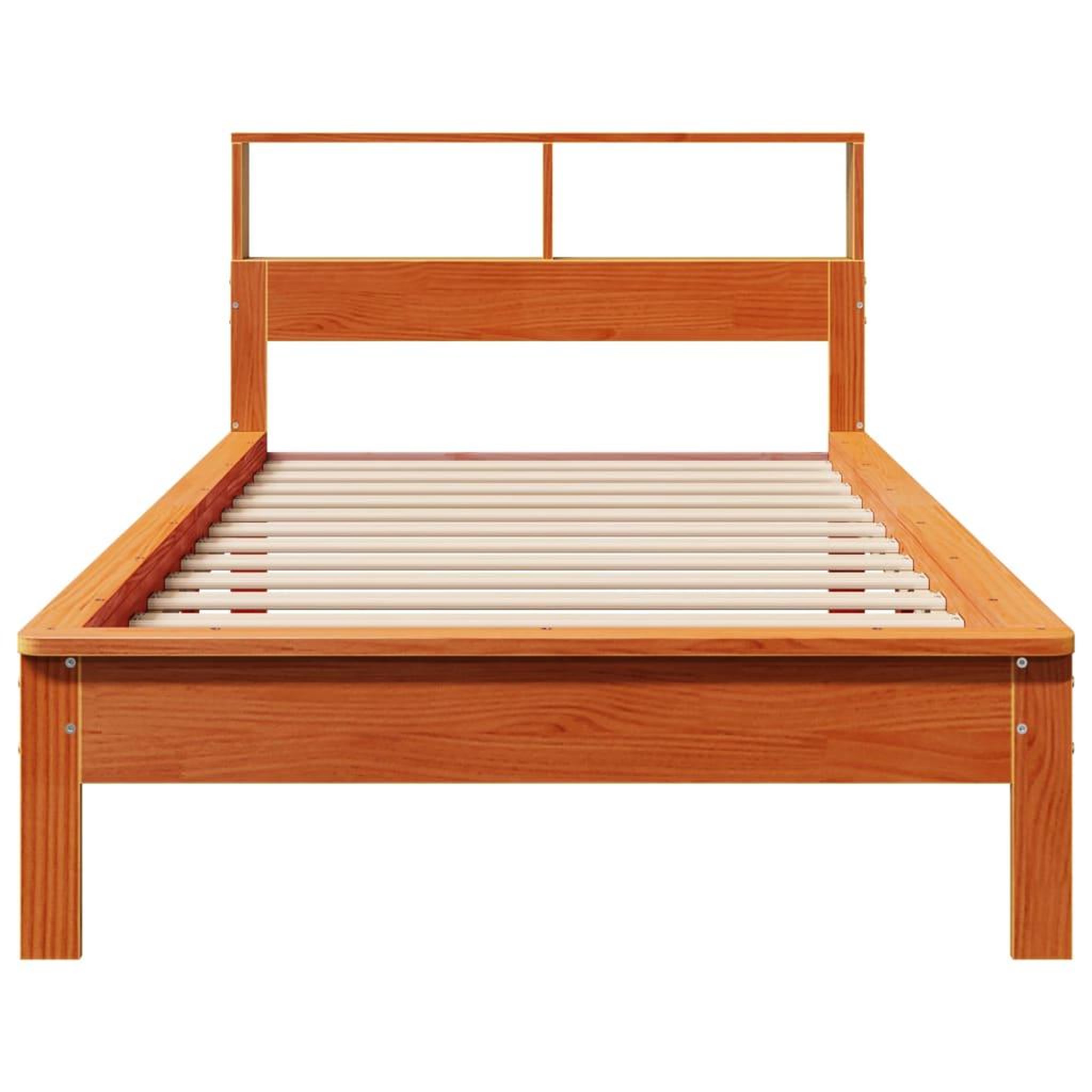 Voir la diapositive 4 : VIDAXL Lit bibliotheque sans matelas cire marron 90x200 cm pin massif
