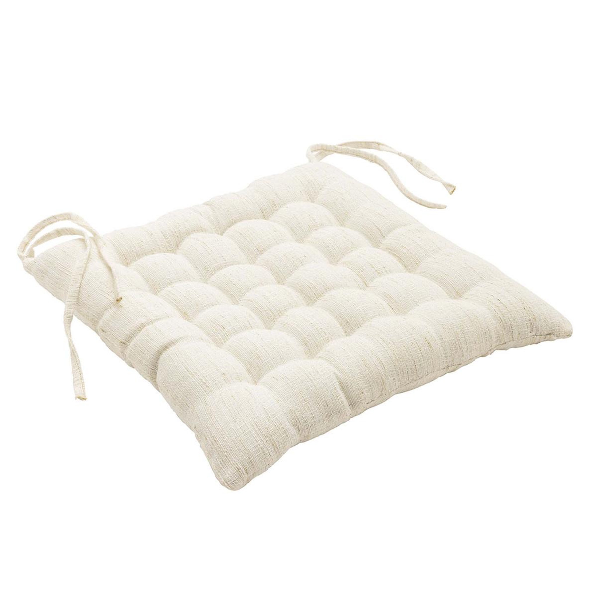 Douceur d'Intérieur Galette de chaise effet lin tissé  nando  38x38cm naturel