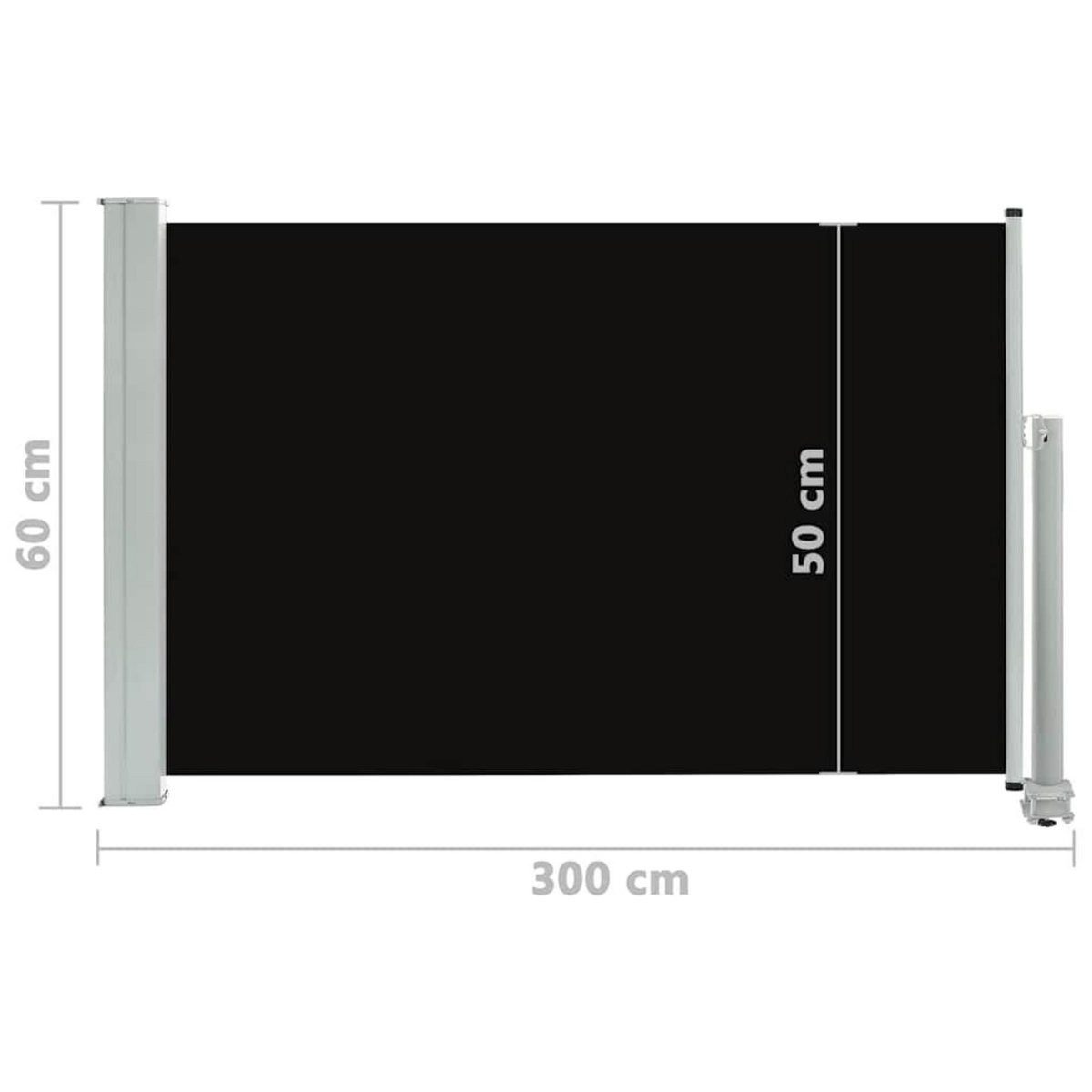VIDAXL Auvent lateral retractable de patio 60x300 cm Noir