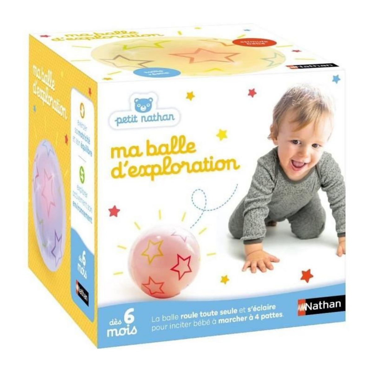 Nathan Jouet - NATHAN - Balle d'exploration - Motricité pour bébés, change de couleur et direction