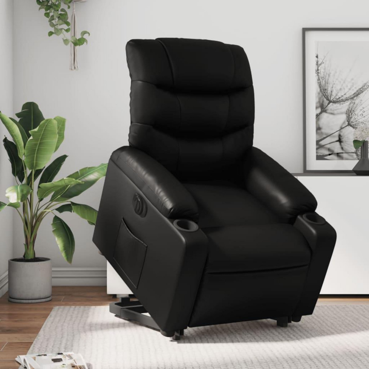 VIDAXL Fauteuil inclinable electrique noir similicuir