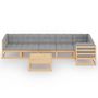 Voir la diapositive 3 : VIDAXL Salon de jardin 7 pcs avec coussins Bois de pin massif