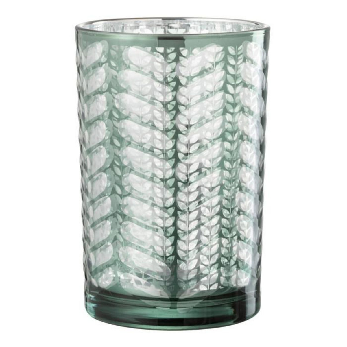 Paris Prix Photophore Design en Verre  Chevrons  18cm Vert