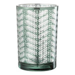 Paris Prix Photophore Design en Verre  Chevrons  18cm Vert