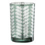 Voir la diapositive 1 : Paris Prix Photophore Design en Verre  Chevrons  18cm Vert