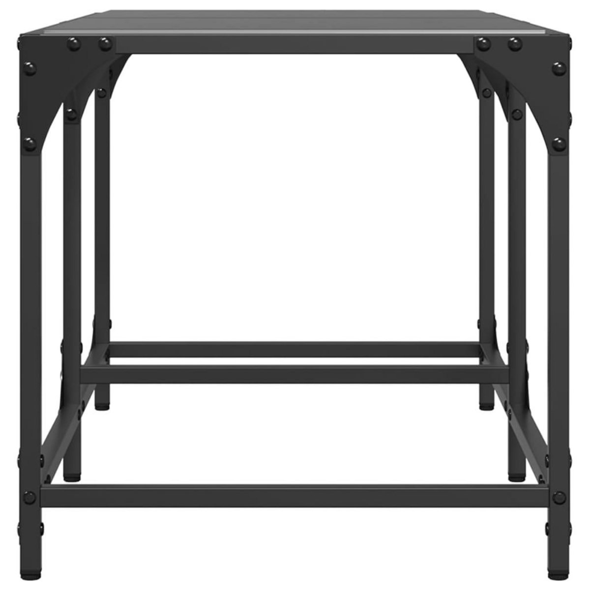 VIDAXL Table basse avec dessus en verre noir 78,5x40x40 cm acier