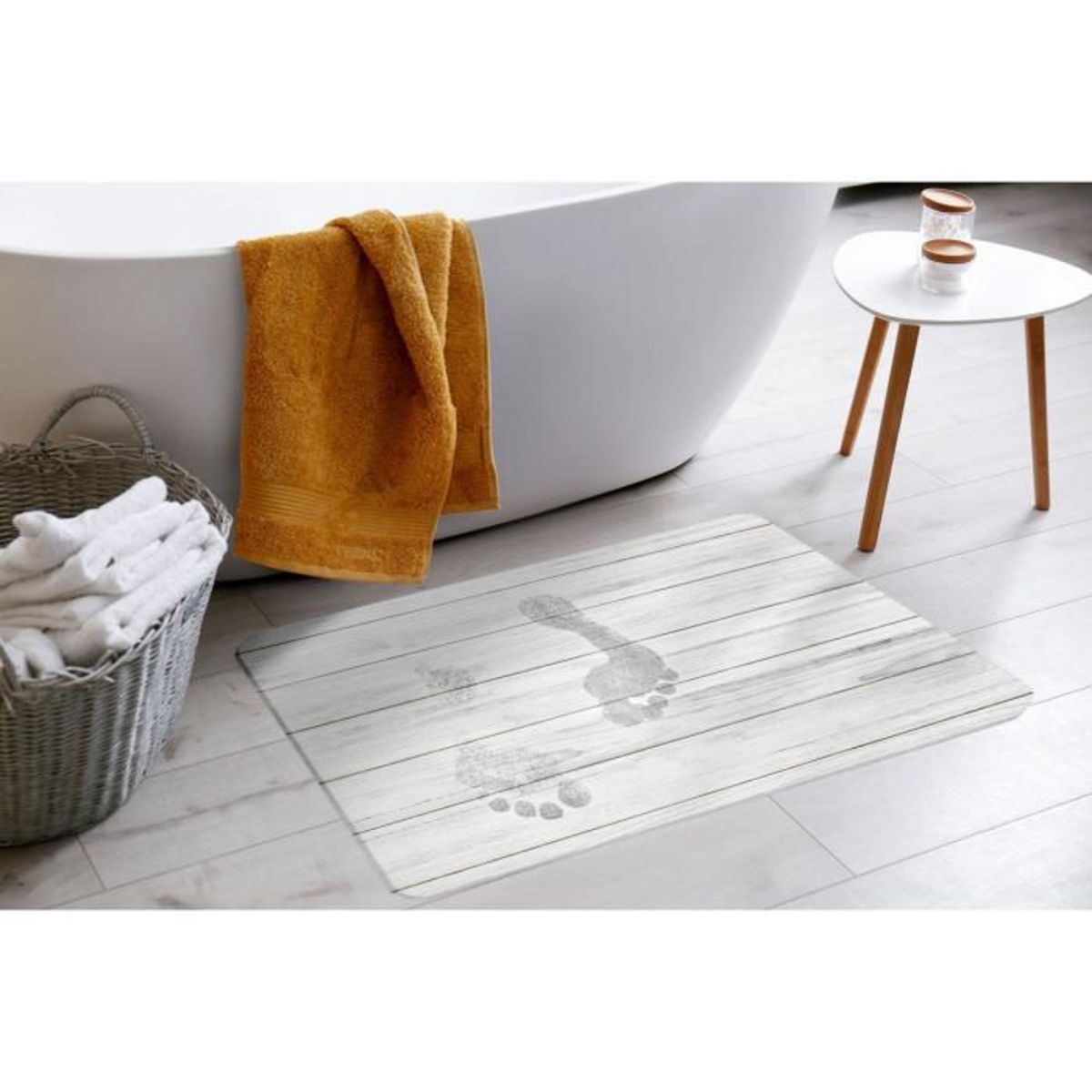 Paris Prix Tapis de Bain Diatomite  Agave  40x60cm Gris
