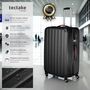 Voir la diapositive 2 : tectake Set de valises trolley rigides 4 pièces, 3 trolleys et une trousse de beauté en plastique ABS robuste noir