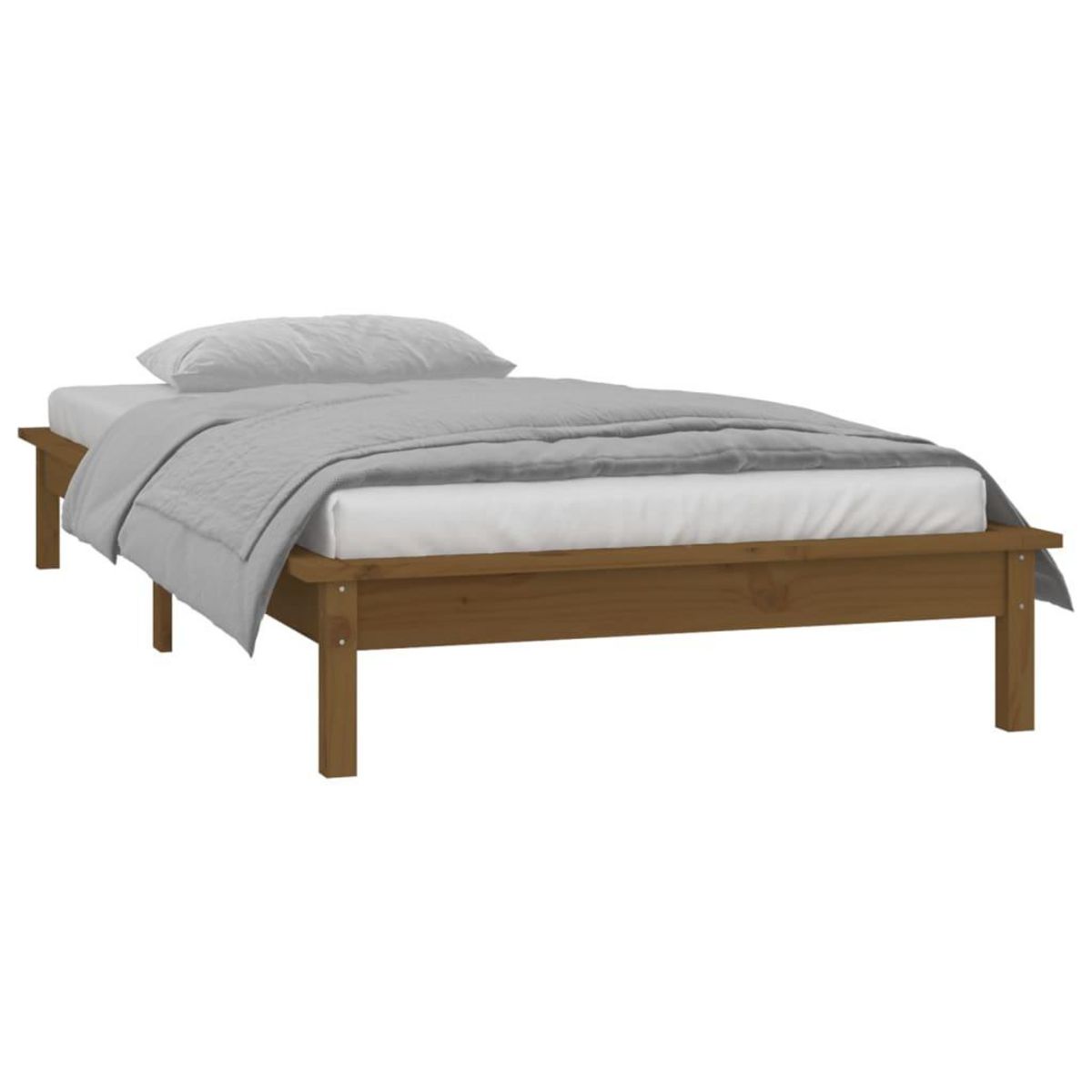 VIDAXL Cadre de lit a LED sans matelas 90x190 cm bois massif