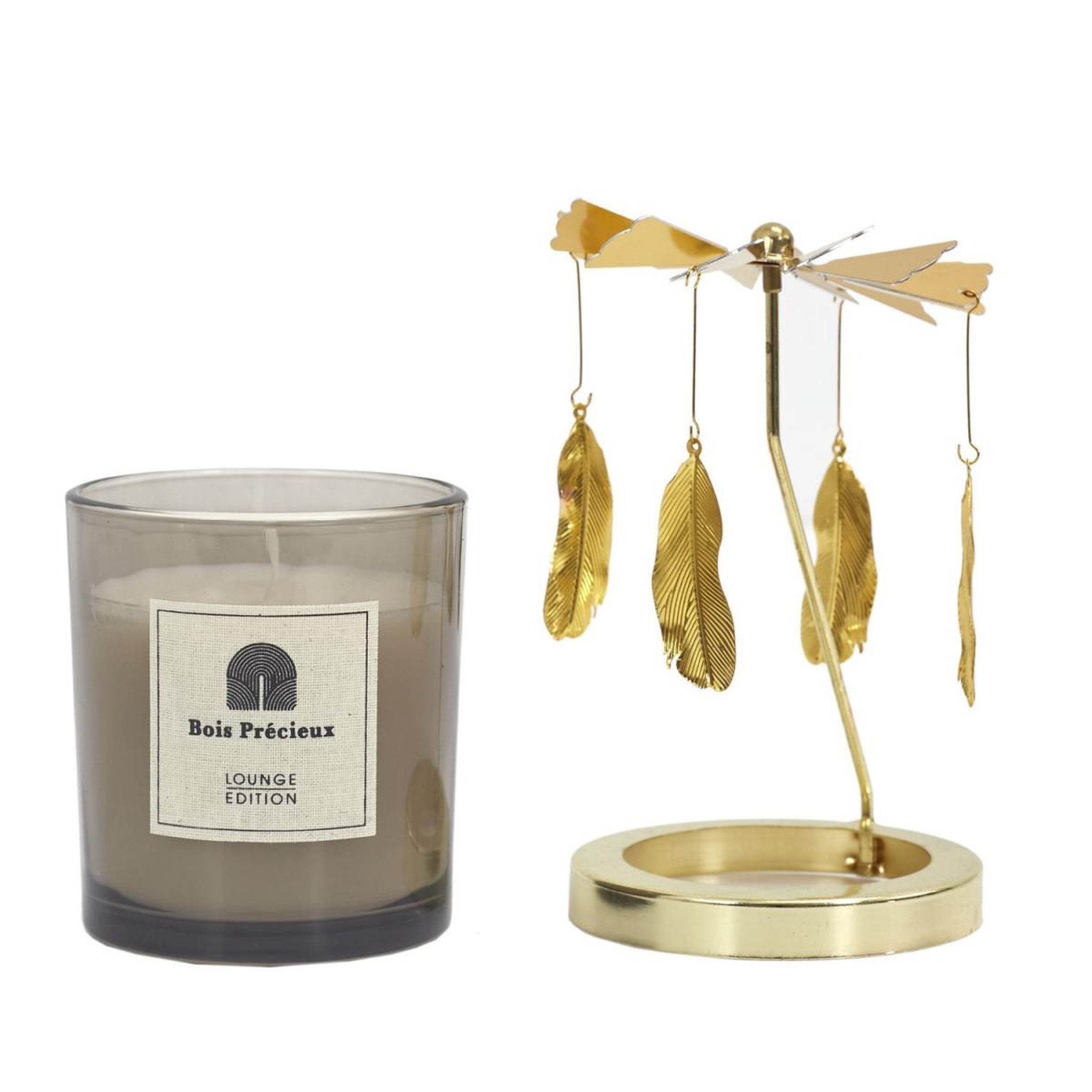 Voir la diapositive 2 : The Home Deco Factory Bougie Parfumée  Carrousel  8cm Bois & Gingembre