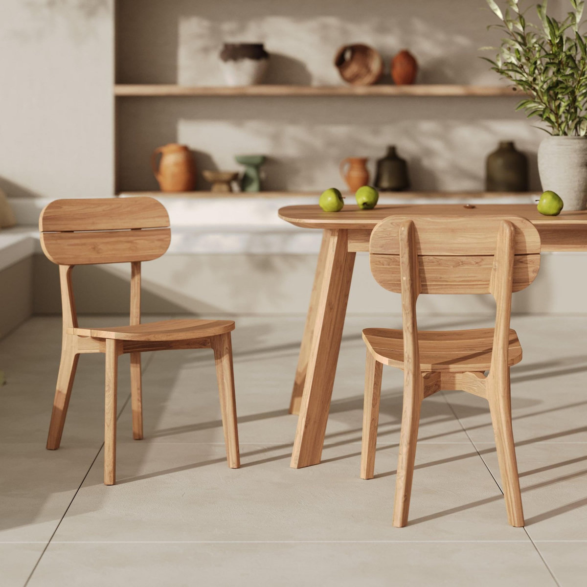 Rendez vous déco Lot de 2 chaises de jardin en bois de teck recyclé-Azia