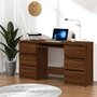Voir la diapositive 1 : VIDAXL Bureau Chene marron 140x50x77 cm Bois d'ingenierie