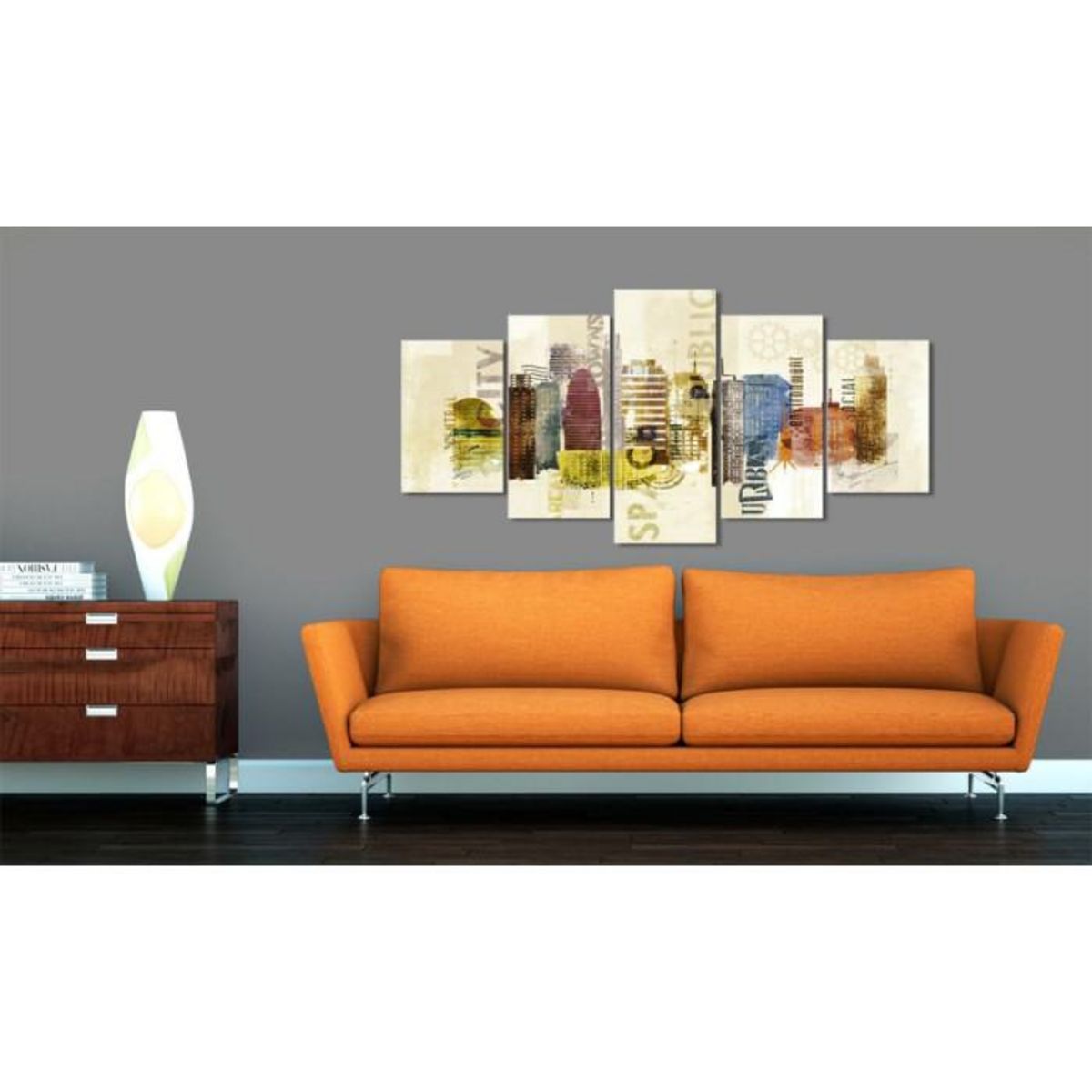 Paris Prix Tableau Imprimé 5 Panneaux  Design Urbain