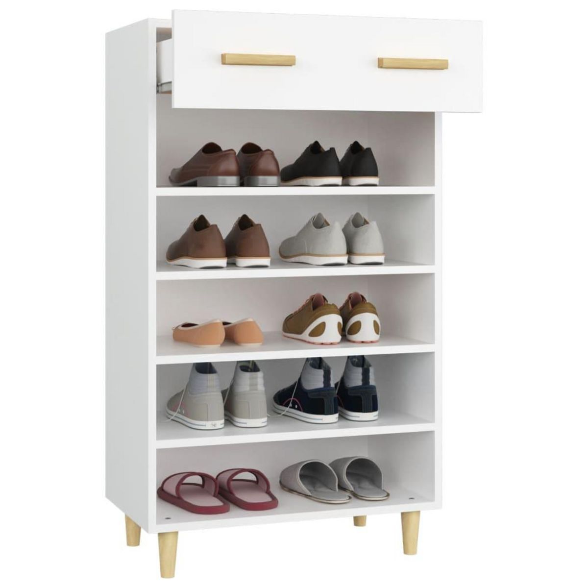 VIDAXL Armoire a chaussures Blanc 60x35x105 cm Bois d'ingenierie