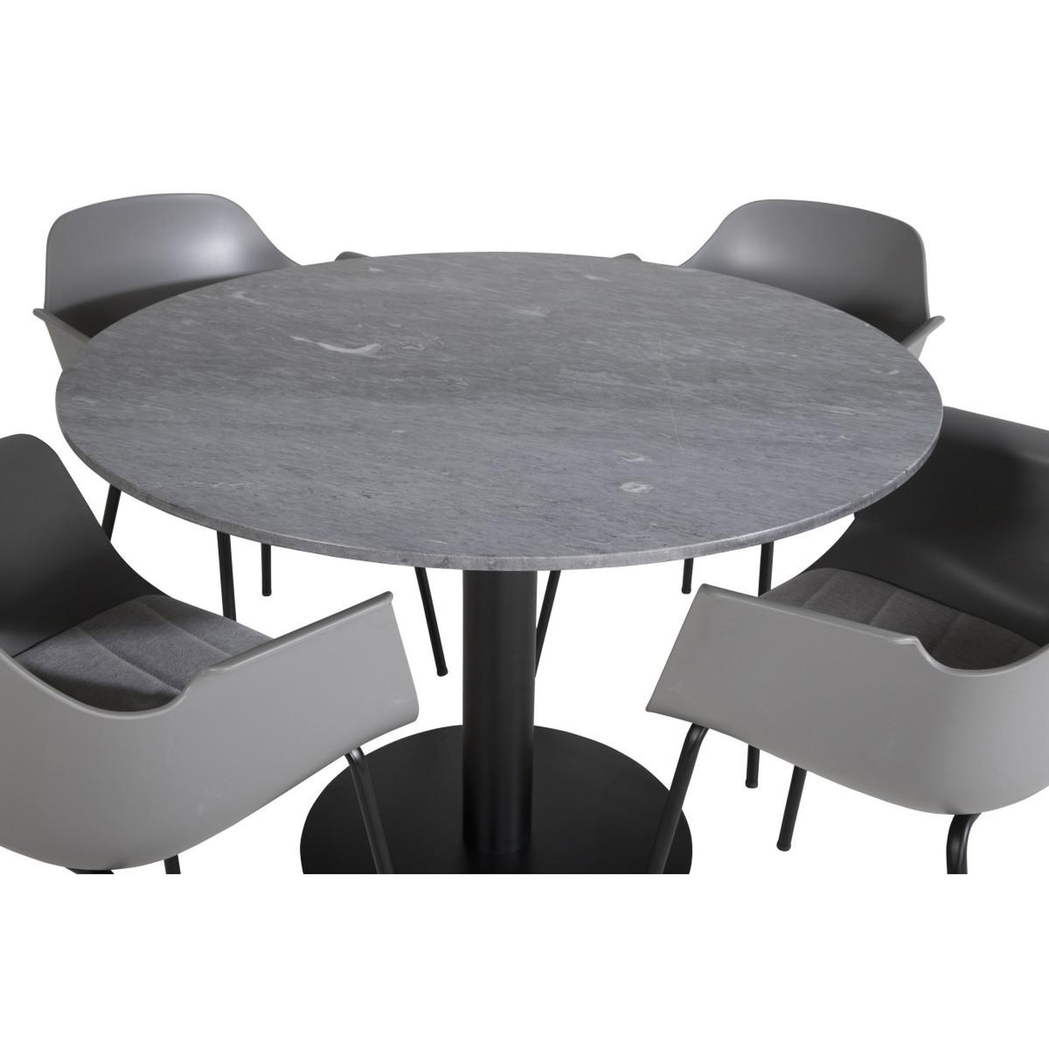 Voir la diapositive 3 : Paris Prix Ensemble Table à Manger & 4 Chaises  Estelle I & Comfort  106cm Gris Foncé & Gris