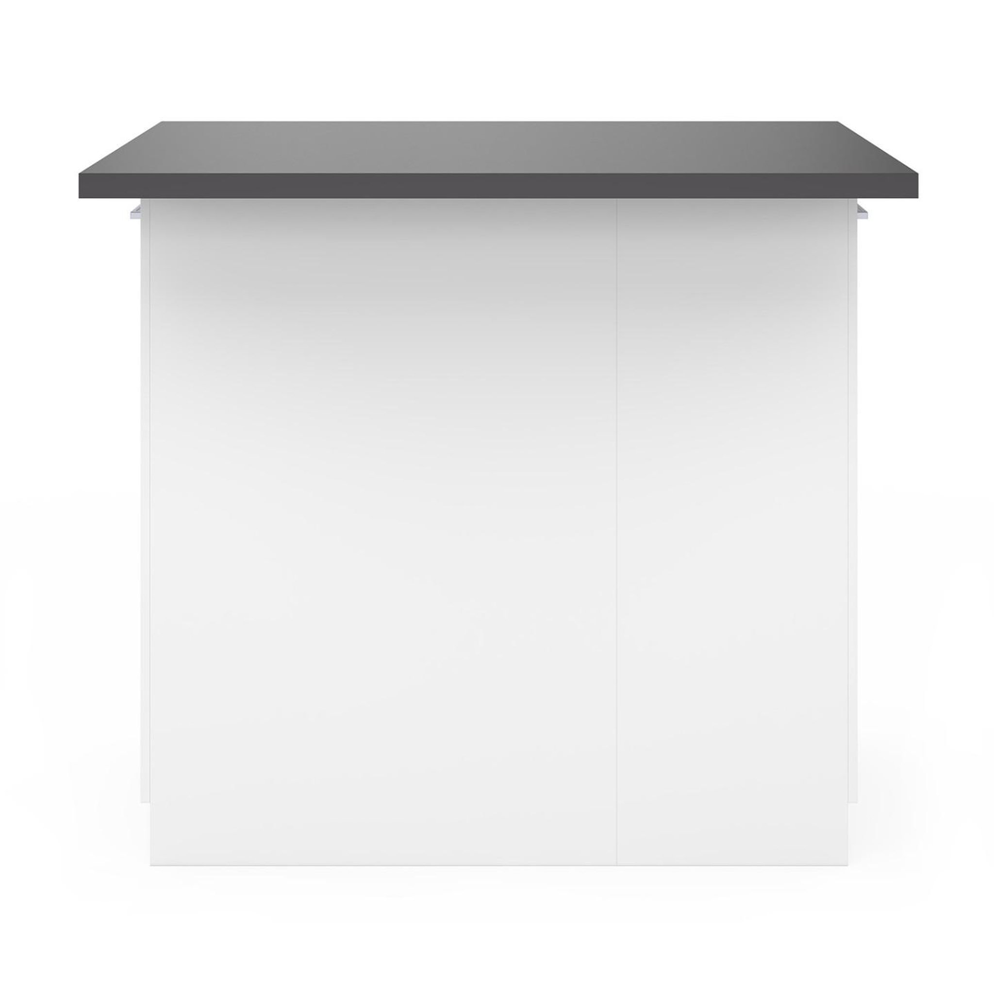 Voir la diapositive 3 : ID MARKET Ilot central ivo 100 cm blanc avec plan de travail gris anthracite