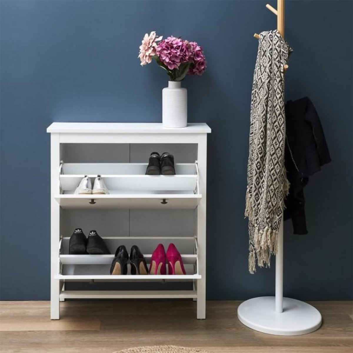 Paris Prix Meuble à Chaussures  Elisabeth  92cm Blanc