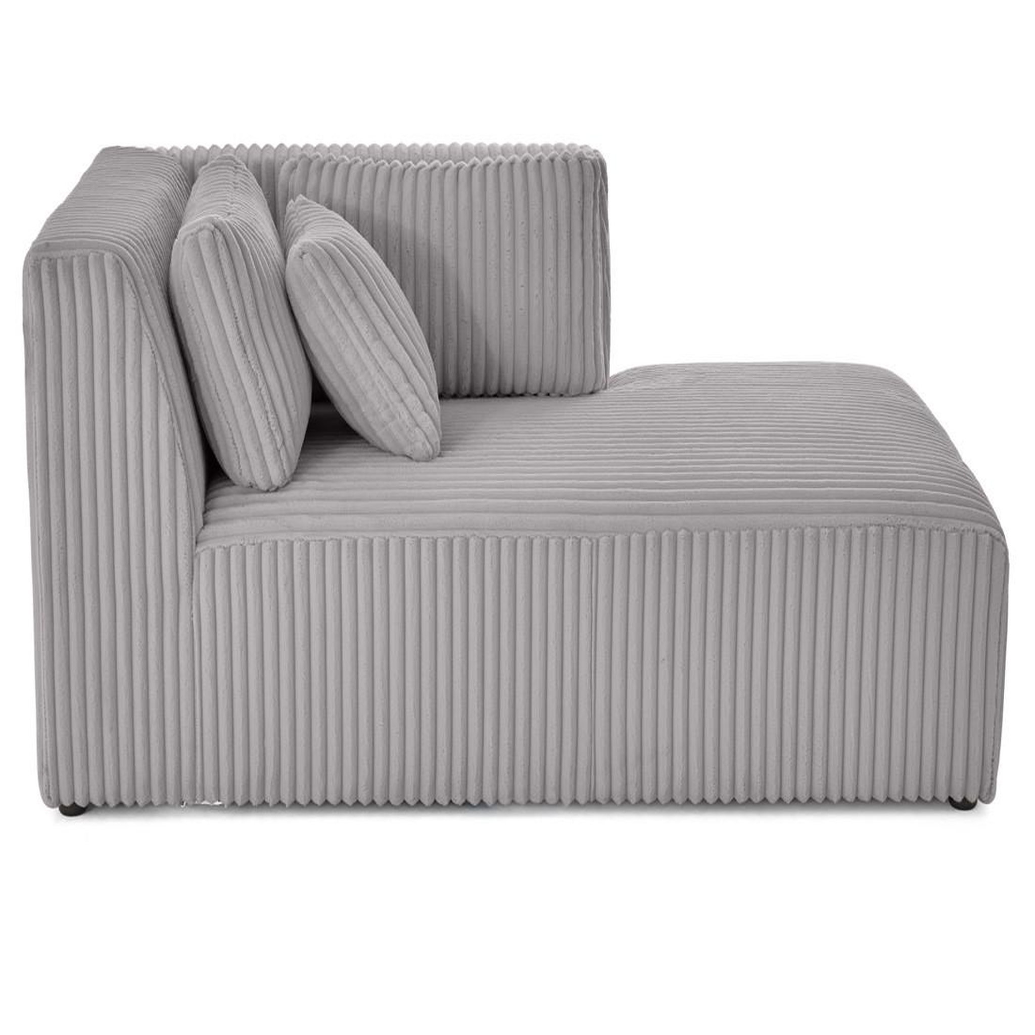 Voir la diapositive 2 : LISA DESIGN Victoire - module d'assise méridienne droit en velours côtelé grosses côtes